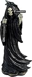 DWK - Grim Grouch – Sensenmann Harbinger of Death with Middle Finger Flipping The Bird Statue Satire Figur Halloween Party Neuheit Gothic Home Decor Akzent, 20,3 cm