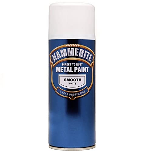 Hammerite Metallsprühfarbe, zum Direkten auftragen auf Rost, Glatt, Aerosol, weiß 400 ml