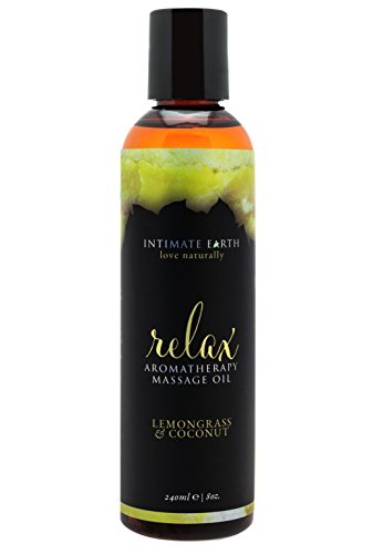 Intimate Earth - Relax Aromatherapy Massage Oil Lemongrass & Coconut - 8 Unze.