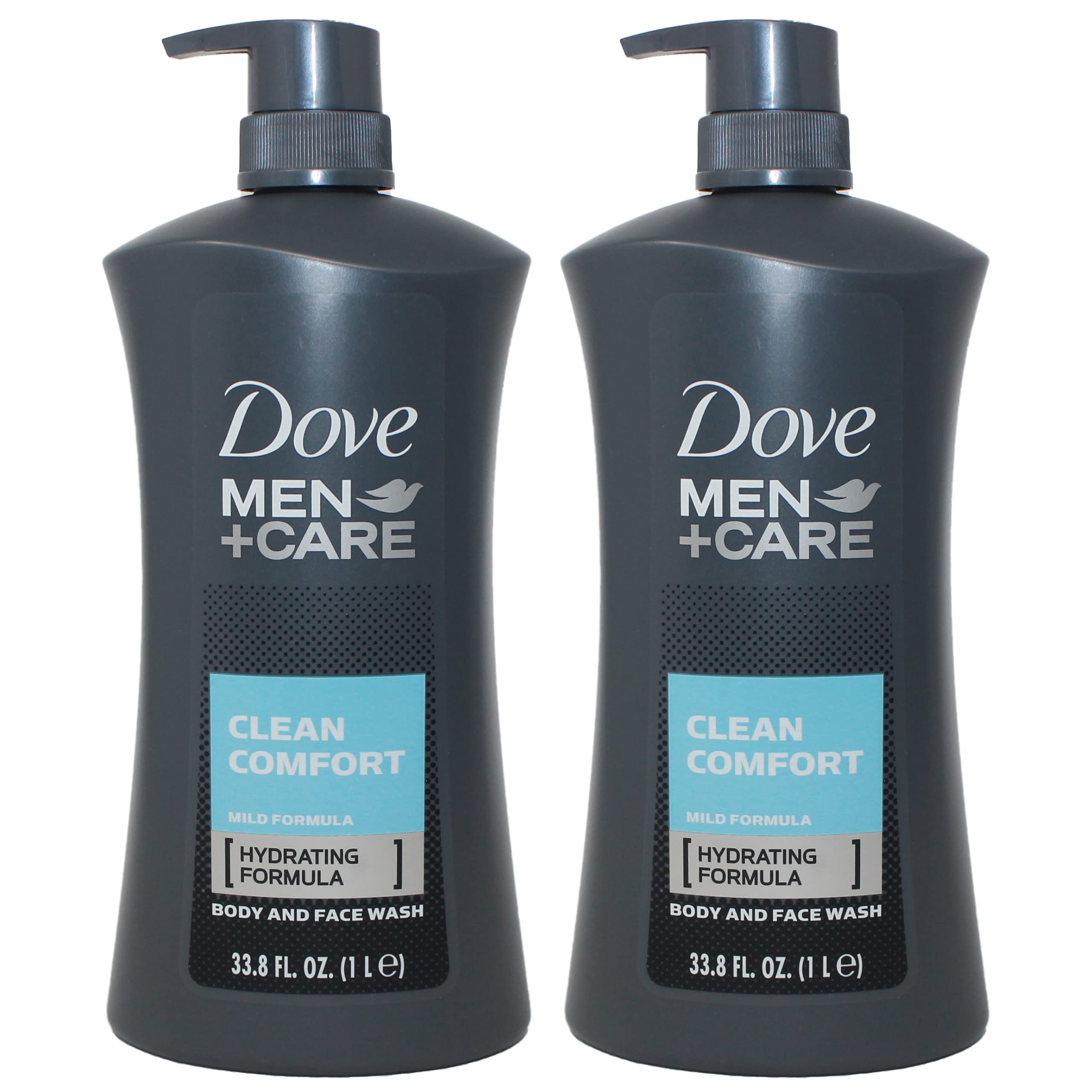 Dove Men + Care Body and Face Wash, Clean Comfort Scent Hydrating Formel, 36 oz Pumpflasche (2 Stück)