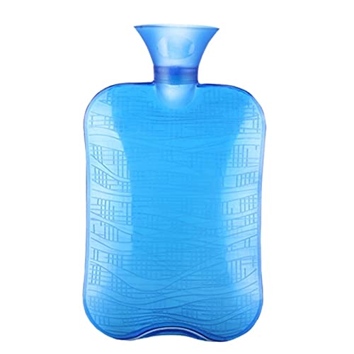 TABKER Hot Water Bag 1000 ml 2000 ml tragbare Wärmflasche PVC mit hoher Dichte Warme Hände Füße Weiblicher Bauchwärmer Explosionsgeschützte Wärmbeutel (Color : Blue, Size : L)