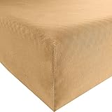 Erwin Müller Spannbettlaken Freising Elasthan-Jersey-Stretch beige Größe 80x200-80x220 cm- dehnbar, antipilling, bügelfrei, Rundumgummi (weitere Farben,Größen)