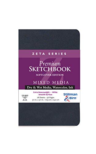 Stillman & Birn Zeta Serie Softcover Skizzenbuch 8,9 x 14 cm, 270 g/m² (extra schwer), weißes Papier, glatte Oberfläche