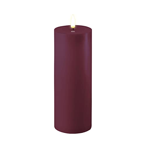 ReWu LED Kerze Deluxe Homeart, Indoor LED-Kerze mit realistischer Flamme auf einem Echtwachsspiegel,warmweißes Licht- (Violett)