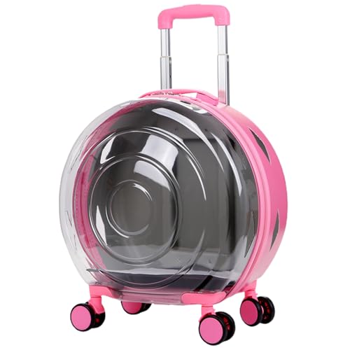 Transporttasche für Haustiere, transparent, mit Rollen, atmungsaktiv, leicht, hart, mit Matten, für Katzen und Hunde, von Fluggesellschaften zugelassen