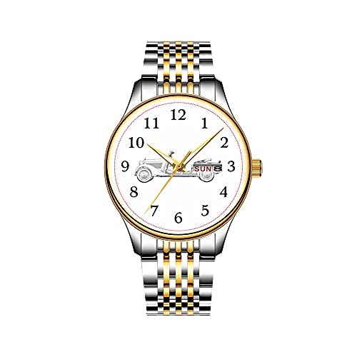 Uhren Herrenmode Japanische Quarz Datum Edelstahl Armband Gold Uhr Gerbera Daisies Watch