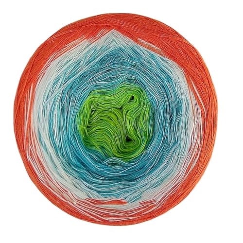 300 g merzerisierte Baumwolle mit Farbverlauf, Kuchenlinie, regenbogengefärbtes Kuchengarn, Häkelgarn for Schal, Spitze, DIY-Strickgarn (Color : A288, Size : 300g)
