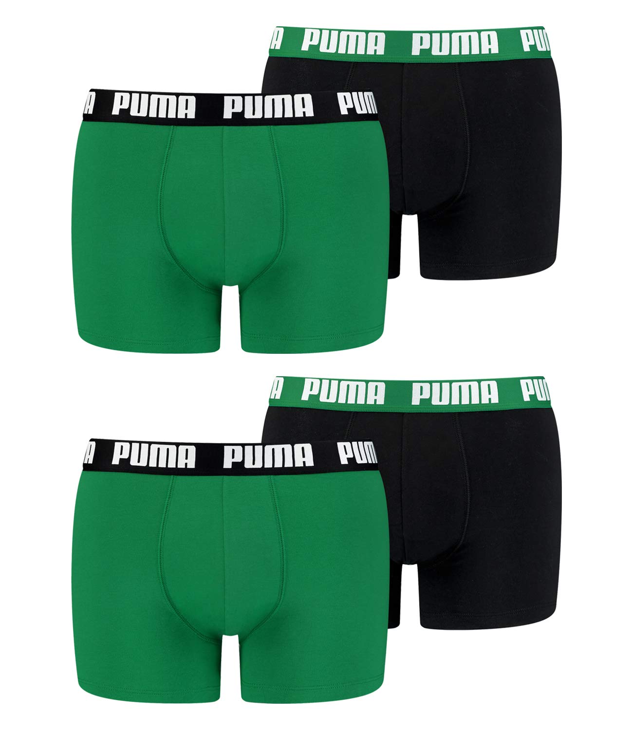 PUMA 4 er Pack Boxer Boxershorts Men Herren Unterhose Pant Unterwäsche, Farbe:035 - Amazon Green, Bekleidungsgröße:XL