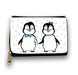 Portemonnaie Geldbörse Brieftasche schwarz mit Pinguinen Pinguin Mädchengeldbörse gk21