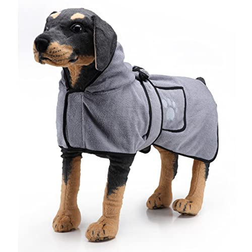 SUSOSU Starkes Saugfähiges Handtuch für Haustiere 1 Packung Hundehandtuch Bademantel Decke Praktischer für Haustiere,Grau,XL