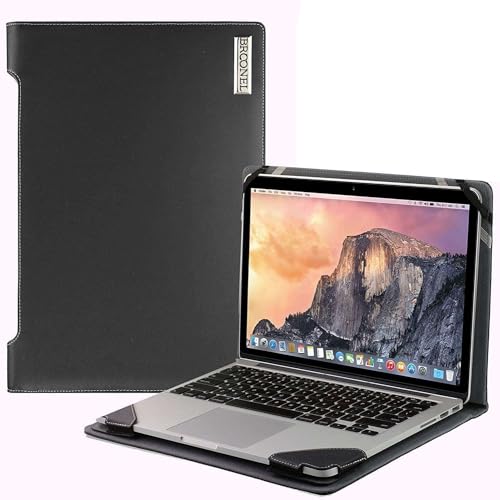 Broonel - Profile Series - Schwarz Leder Laptop Fall/Hülle Kompatibel mit dem ASUS M515DA 15.6-Zoll Laptop