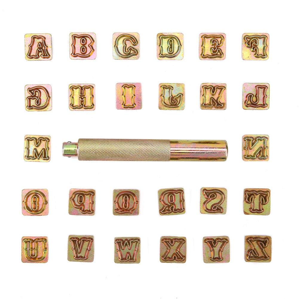 NATRUSS Metall gemacht Vintage Design Alphabet 26 Buchstaben Buchstaben Die Tool Craft Die Tool Craft Stamp Punch, 13mm für Leder Craft Imprinting Metal