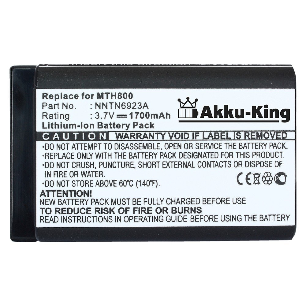 Akku-King Akku kompatibel mit Motorola NNTN4655, NNTN6922A, NNTN6923A - Li-Ion 1700mAh - für MTH620, MTH800