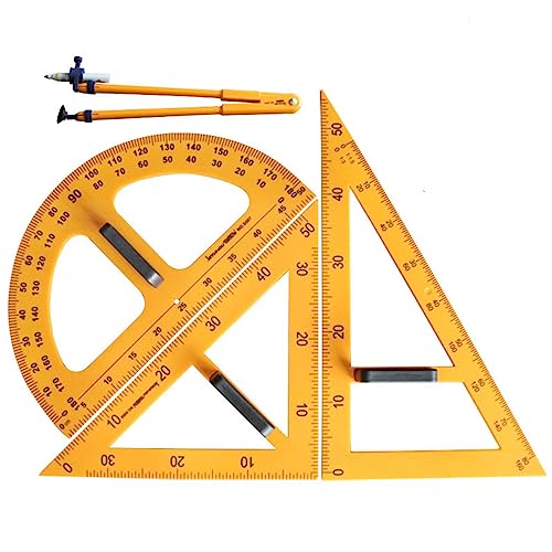 TMXKOOK Magnetisches Whiteboard-Geometrie-Set verbessert das Lernen im Klassenzimmer â€“ inklusive Kompass, Dreiecken und Lineal zur einfachen Befestigung an Tafeln