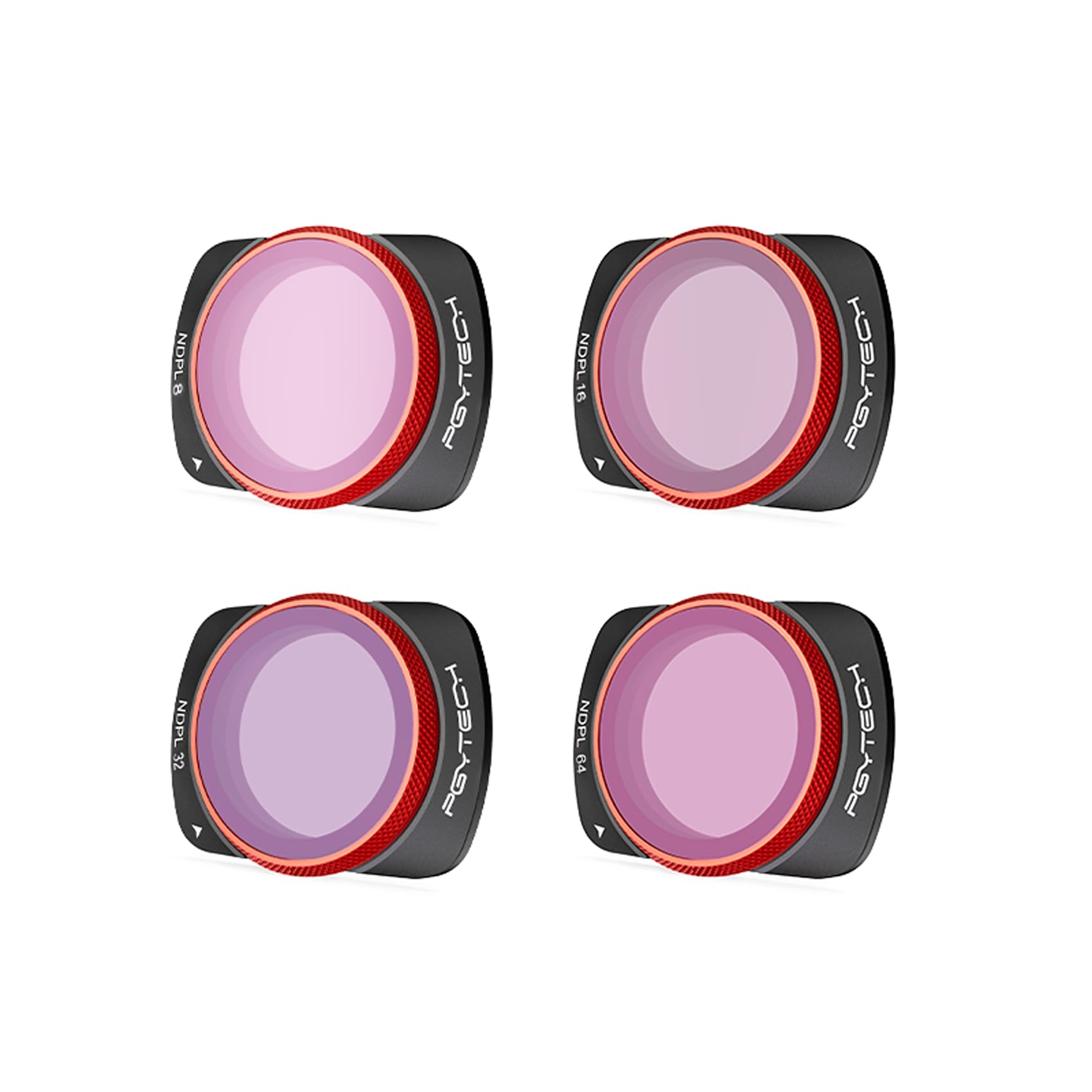 PGYTECH Osmo Pocket 3 Filter ND-PL-Set, 4er-Pack – NDPL8/16/32/64 für DJI-Objektiv, Rahmen aus Aluminiumlegierung mit magnetischer Schnellinstallation, Creator Combo Action-Kamera-Zubehör