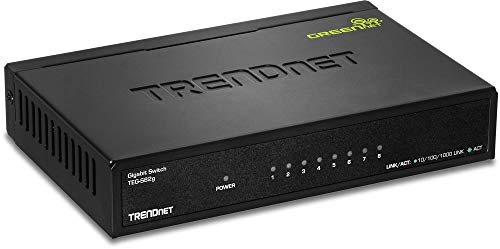 TRENDnet 8-Port Gigabit GREENnet Switch, Ethernet Splitter, 10/100/1000 Mbps, Lüfterlos, 16 Gbps Schaltkapazität, Metallgehäuse, Plug & Play, TEG-S82G