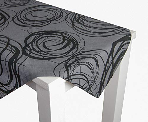 beties „Mystik“ Tischdecke ca. 130x220 cm Tischtuch in interessanter Größenauswahl hochwertig & angenehm 100% Baumwolle Farbe Platin-Schwarz