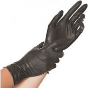 HYGOSTAR Latex-Handschuh DIABLO, M, schwarz, puderfrei Länge: 240 mm, für Allergiker, lebensmittelecht, reißfest, - 1 Stück (76758)