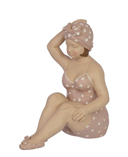 Dekofigur Figur Pin Up Girl Rubensdame Badeanzug Schwimmbad Shabby H 21,5 cm