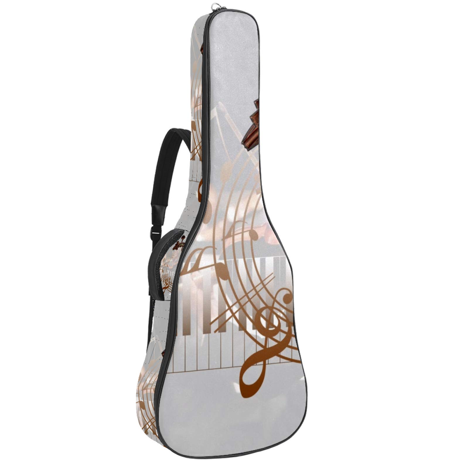Gitarren-Gigbag, wasserdicht, Reißverschluss, weich, für Bassgitarre, Akustik- und klassische Folk-Gitarre, Musiknotenblatt