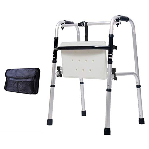 Rollator-Korb für ältere Menschen, Rollator-Korb für ältere Menschen, zusammenklappbarer Aluminium-Korb für ältere Menschen mit Rädern, leichtes Gehgestell für Senioren, höhenverst