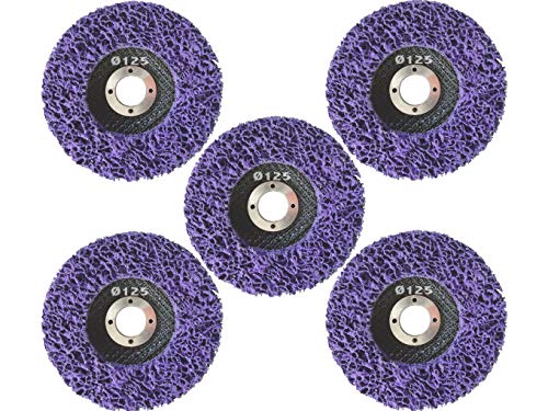 5 Stück Reinigungsscheibe Grobreinigungsscheibe CSD Ø 125mm CBS für Winkelschleifer Clean Strip Disc Premium Purple Nylongewebescheibe
