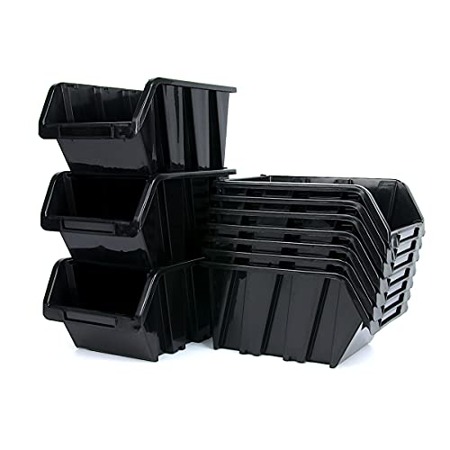 33er Set Stapelboxen Sichtlagerboxen für Kleinteile Kunststoff Schwarz 155mm x100 mm x70mm (BxLxH)