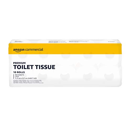 AmazonCommercial Recyceltes Toilettenpapier, 40 Rollen (4 Packungen mit 10 Rollen, 40 X 390 Blatt)