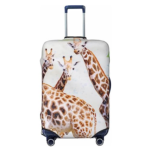 OPSREY Lovely Giraffe Print Gepäck Abdeckung Koffer Abdeckung Elastisch Waschbar Koffer Schutz Für 21-32 Zoll, Schwarz , S