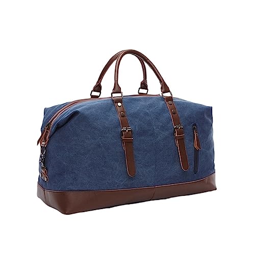 RHAIYAN Herren-Reisetaschen aus Segeltuch, Übernachtungs-Reisetaschen, Freizeit-Handtaschen, Umhängetaschen, großes Fassungsvermögen, Gepäck, Wild Bag 4573 (Color : Blue medium)