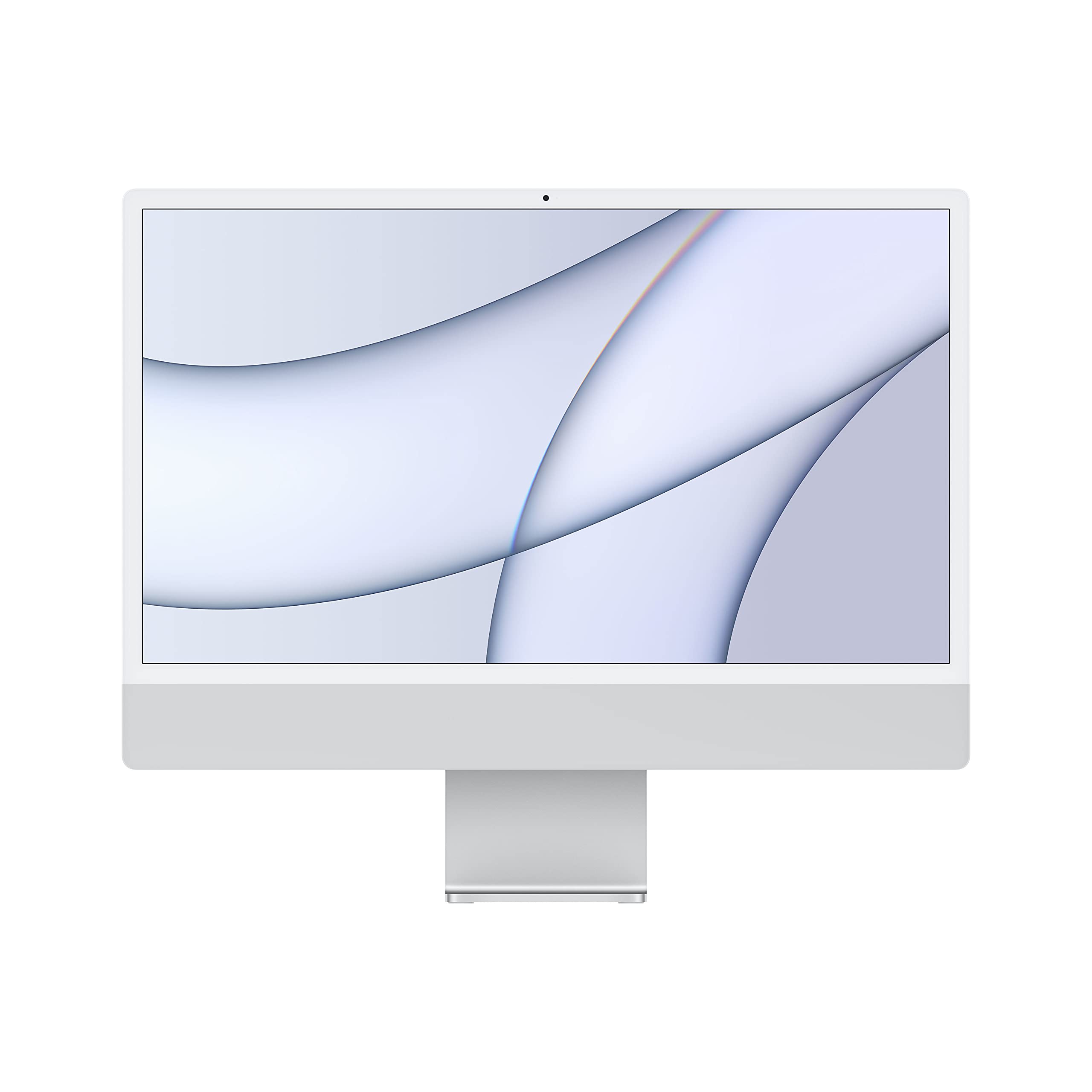 Apple 2021 iMac All-in-One Desktopcomputer mit M1 Chip: 8-Core CPU, 8-Core GPU, 24" Retina Display, 8 GB RAM, 512 GB SSD Speicher, 1080p FaceTime HD Kamera. Funktioniert mit iPhone/iPad, Silber