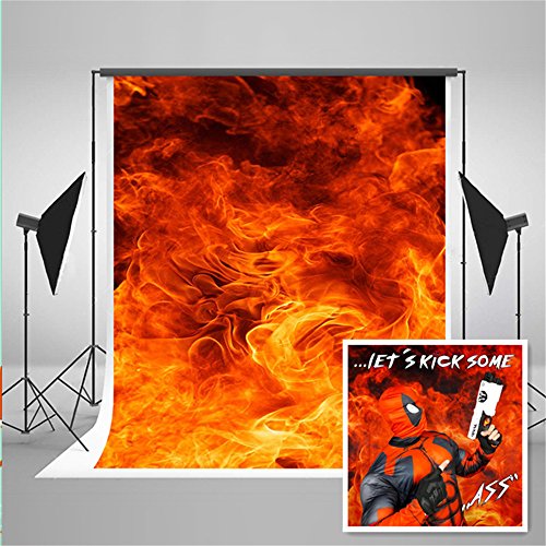 WaW 1.5x2.2m Fotohintergrund Stoff Feuer Flamme Textured Hintergründe Studio Foto für Porträt Kinder Mottoparty Fotobooth.