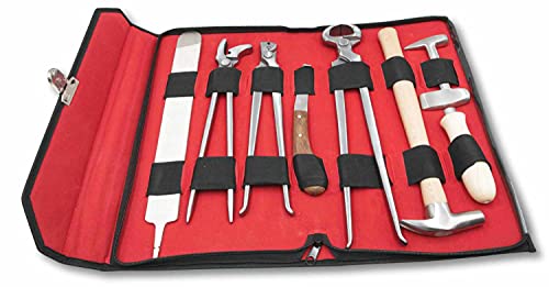 AMKA Hufbeschlag Tasche Werkzeug für Hufschmiede 9teiliges Set Hufschmied Hufpflege Werkzeuge