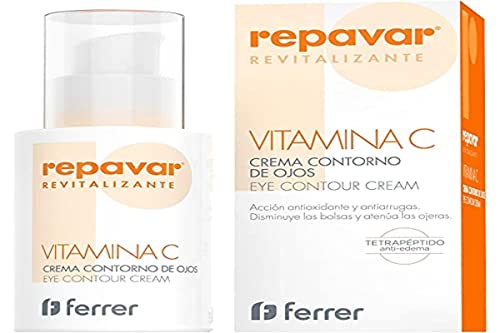 Repavar Revitalizing - Augenkonturcreme gegen Falten - Mit Vitamin C - Wirkt gegen Tränensäcke, Dunkle Ringe und Krähenfüße - 100 ml