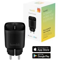 Hombli Smart-Steckdose (220-250 Volt, WLAN-Fernsteuerung, Zeitschaltuhr, Stromverbrauchanzeige, kompatibel mit Amazon Alexa, Google Home & Siri, Fernsteuerung über kostenlose Hombli App) - Schwarz