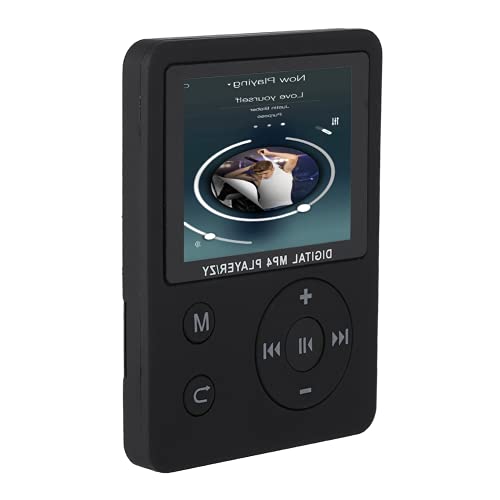 Eboxer Dünner Leichter tragbarer Farbbildschirm-HiFi-Player MP3-MP4-Musik-Player USB2.0 Runder Knopf für Sport(schwarz)