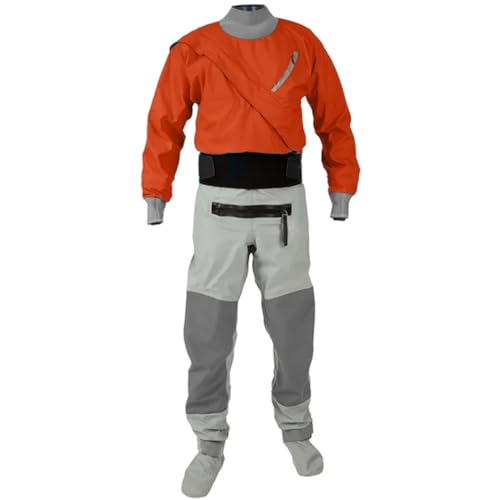 Dry Suit Kajak für Herren, atmungsaktives Material, Stoff, Surfen, Segeln, 3 Schichten, Rot, Größe XL