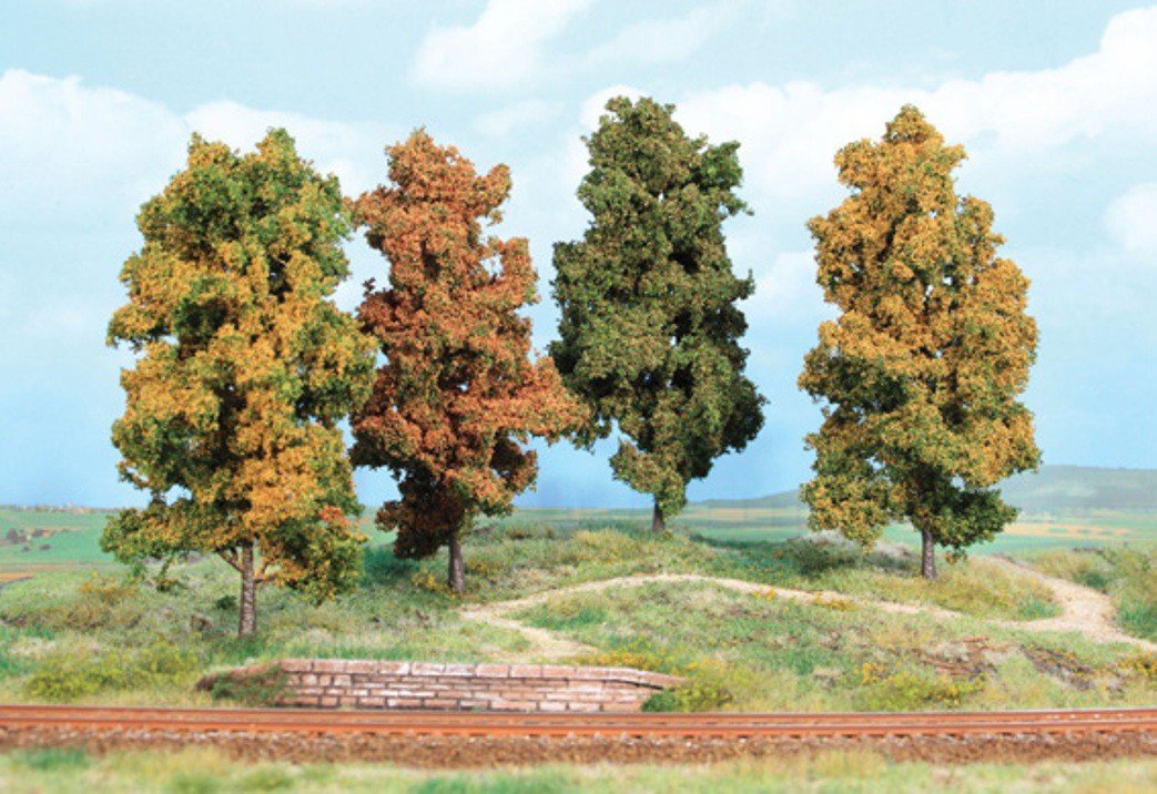 Heki 2001 Herbstbäume, 4 Stück, Höhe 18 cm, Mehrfarbig