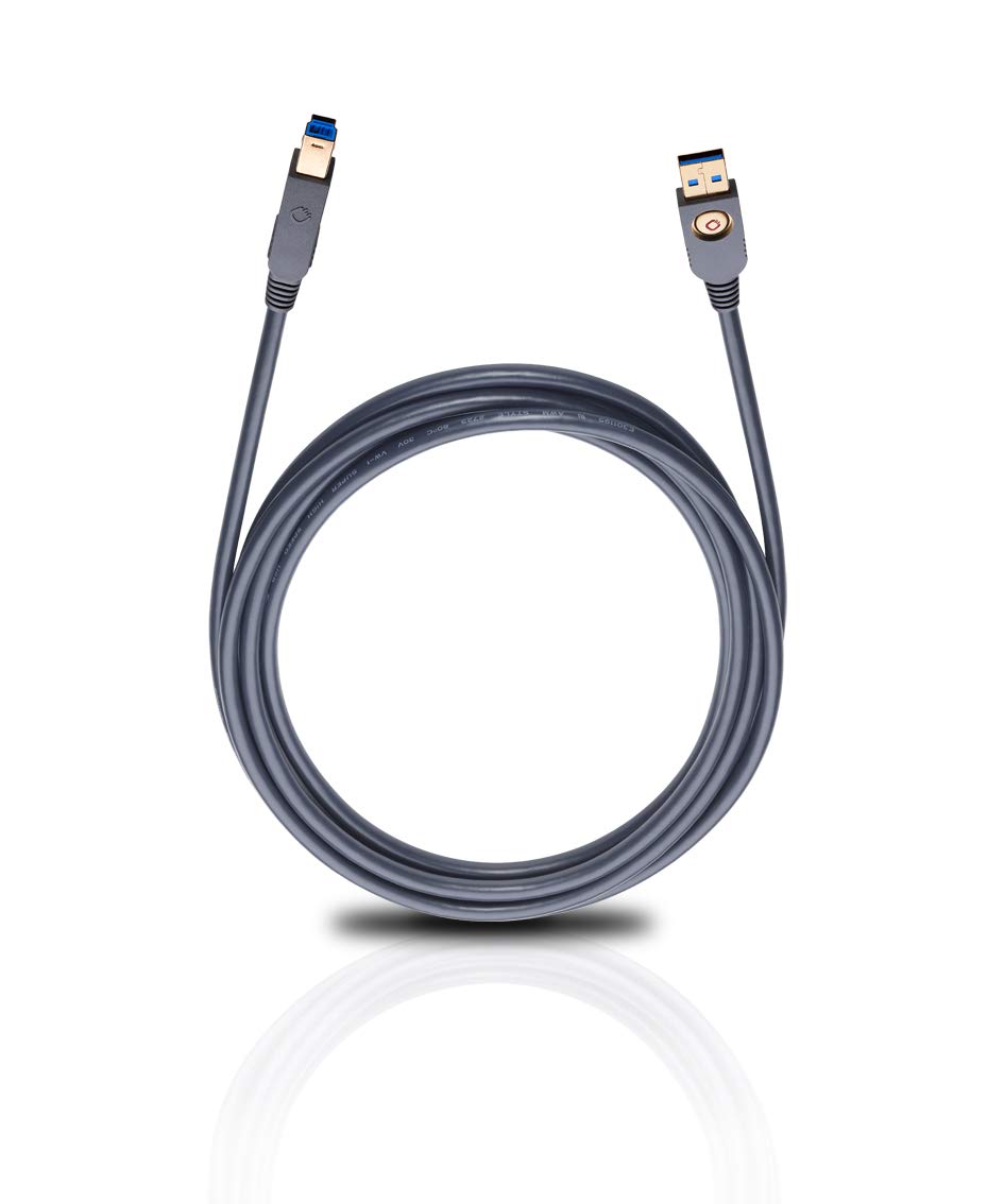 OEHLBACH USB Max A/B 3.0 High-Speed USB-Kabel 5 Gbit/s Typ A auf B - 5m schwarz