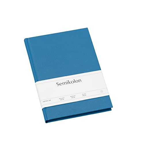 Semikolon (364087) Notizbuch Classic A5 liniert azzurro (hellblau) - Buchleinenbezug - 176 Seiten mit cremeweißem 100g/m²- Papier - Lesezeichen - Format: 15,2 x 21,3 cm