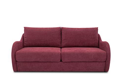 DOMO. Collection Sofa Echo, 2-Sitzer mit Hocker, Polstermöbel 180cm Sitzbreite, Funktionssofa, 204x107x96 cm, Couch in bordeaux rot