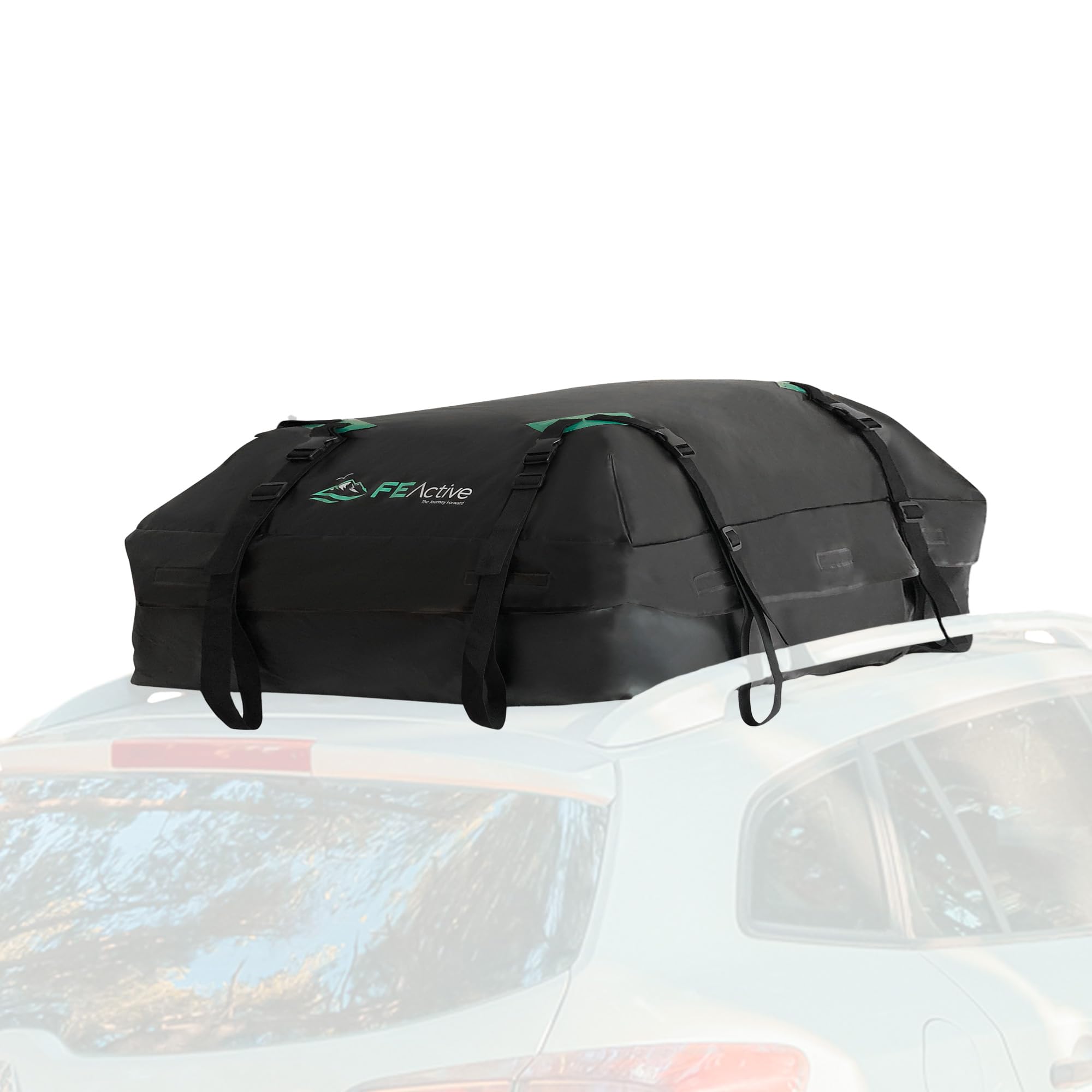 FE Active Dachgepäckträger Tasche Dachkoffer – 428L 100% Wasserfester KFZ-Gepäckträger mit extra breiten Spanngurten, wasserdichte Dachtasche für mehr Stauraum, kompakt faltbare Gepäcktasche fürs Auto