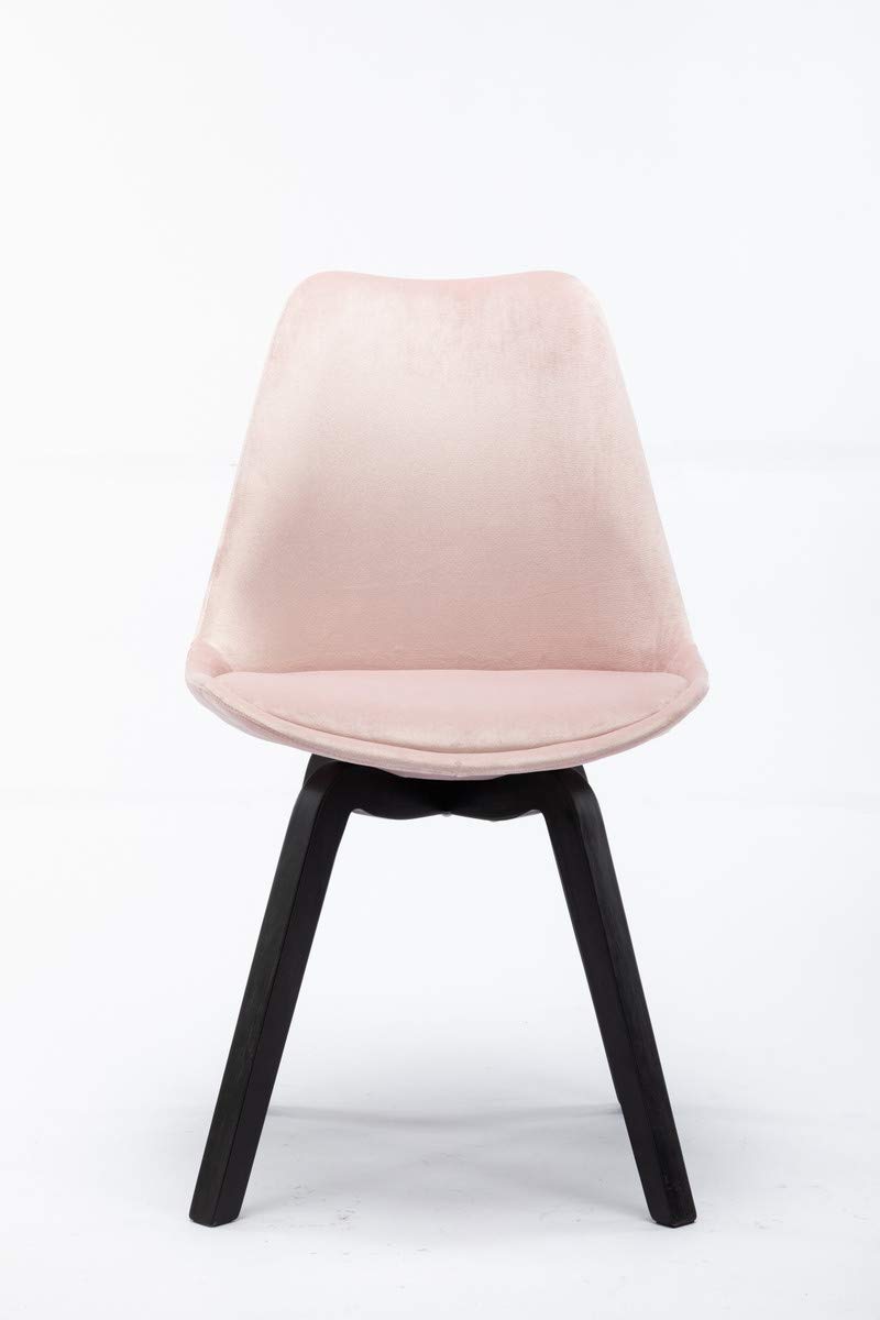 Sit Möbel 4er Set Esszimmerstühle, Gestell schwarz, Bezug rosa, Breite: 48 cm, Tiefe: 54 cm, Höhe: 83 cm