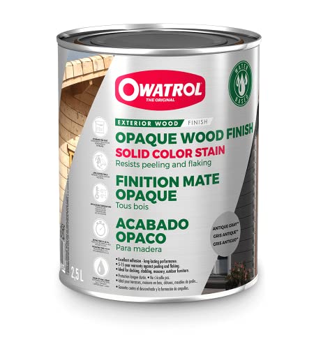Owatrol Solid Color Versiegelung gegen Finish Deco Mate blickdicht alle Holz 2,5 L grau