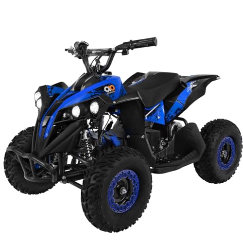 Mini Kinder Elektro Quad ATV RENEBLADE 𝟭𝟬𝟬𝟬 Watt Pocket Quad - Original Actionbikes Motors - Safety Touch Fußschalter - 48 Volt - Kinder Pocketquad (Schwarz/Blau)