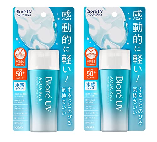 Biore UV Aqua Rich Watery Gel Sunscreen Sonnencreme SPF50+ PA++++ 70g Sonnenschutzmittel Hergestellt in Japan. 2er-Pack