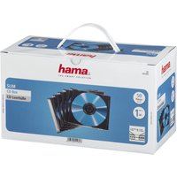 Hama CD-Leerhüllen Schutzhülle (Slim Line, Höhe: 5mm, CD-Hüllen) 100er Pack, Transparent-Schwarz