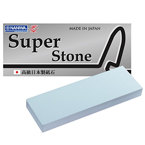 Sanelli Ambrogio, Naniwa Super Stone, professioneller Messerschärfer, mittlere Körnung #1000, ideal zum Schärfen von normalen Messern, mit hoher Polierkraft, Splash & Go, hergestellt in Japan
