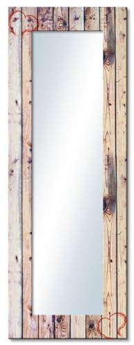 Artland Qualitätsspiegel I Spiegel Groß Wandspiegel Holz Modern Gaderobenspiegel Holzrahmen Flurspiegel 50 x 140 cm Vintage Holz Herz A7MV