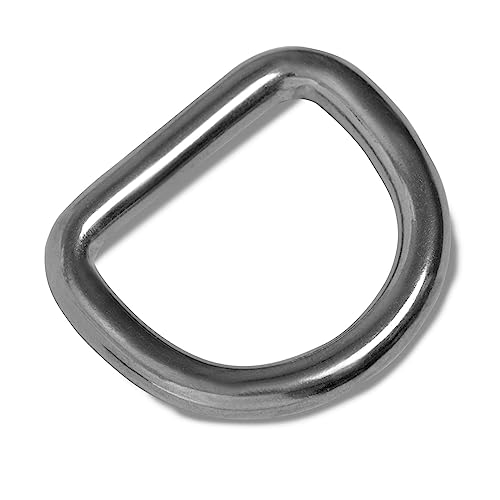 HEAVYTOOL D-Ringe 25mm x 5mm geschweißt Edelstahl AISI 316 (V4A) (50 Stück) D-Ring Halbring D Ring